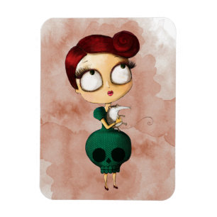 Ímã Garota assustadora com o gambá