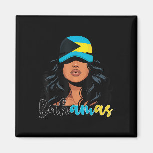 Imã Garota Bahamiana Bandeira das Bahamas Mulher Baham