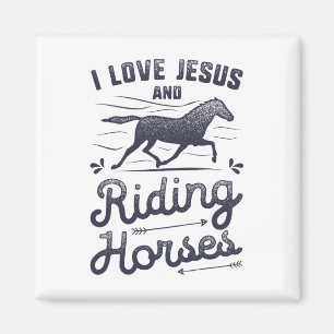 Imã Garota Cavaleira Eu Amo Jesus E Cavalos Andando