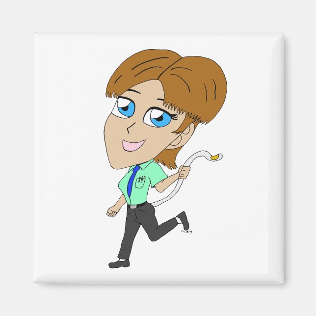 Imã garota chibi com cauda (Frente)