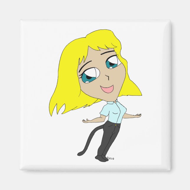 Imã garota chibi com cauda (Frente)