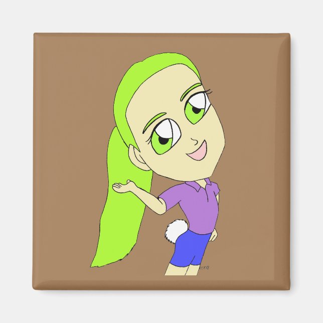 Imã garota chibi com rabo de coelho (Frente)
