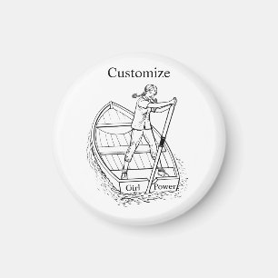 Imã Garota com Escultor de Energia do Barco Thunder_Co