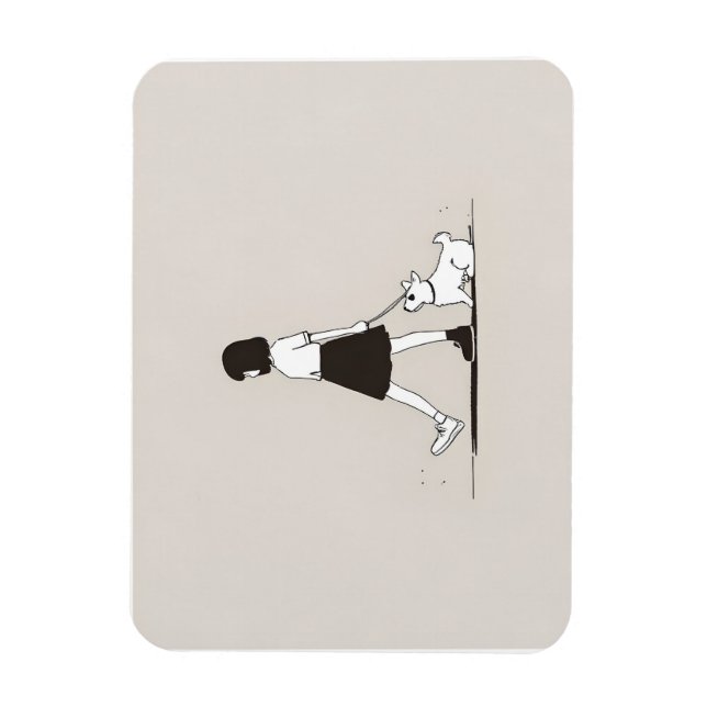 Ímã Garota com o cachorro (Vertical)