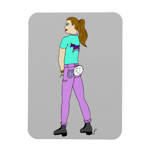 Ímã garota com rabo de coelho (Vertical)