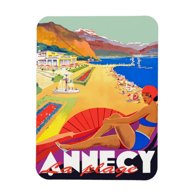 Ímã Garota da Praia de Annecy (Vertical)