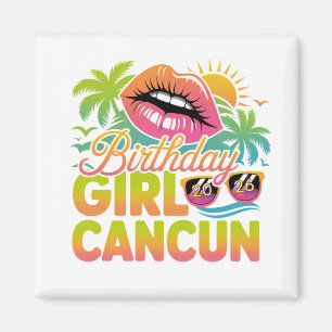 Imã Garota de Aniversário Cancun 2026 Viagem de Férias
