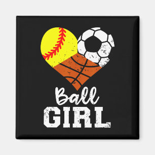Imã Garota de Bola Diversão de Sofball Garota de Basqu