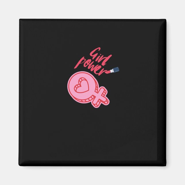 Imã Garota de feminista rosa e forte (Frente)