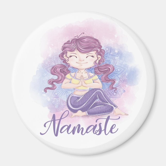 Imã Garota de Namaste Yoga Ímã (Frente)