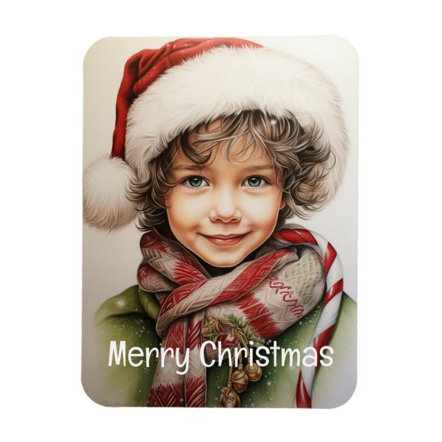 Ímã Garota de Natal Personalizada 10 de 25 (Vertical)