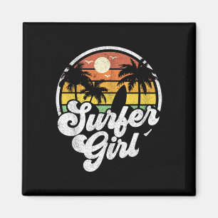 Imã Garota de Surf Praia Retro Verão dos Anos 70 Féria