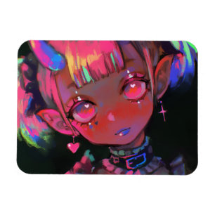 Ímã Garota Demonio Kawaii Neon Pastel Goth