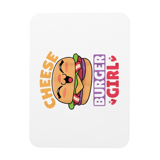 Ímã Garota do Cheeseburger, Mulheres Hamburger e Chees (Vertical)