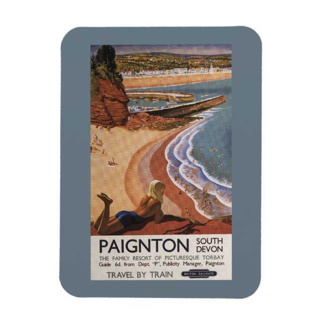 Ímã Garota dos Caminhos de Ferro Britânicos Olhando po (Vertical)