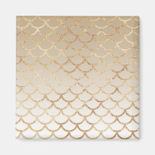 Imã Garota e Glam Ombre Dourado Sereia Brilhante