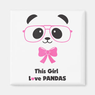 Imã Garota engraçada de laços gles que ama Panda fofo
