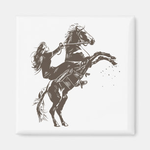 Imã Garota Equestre - Cavalgando Cavalo