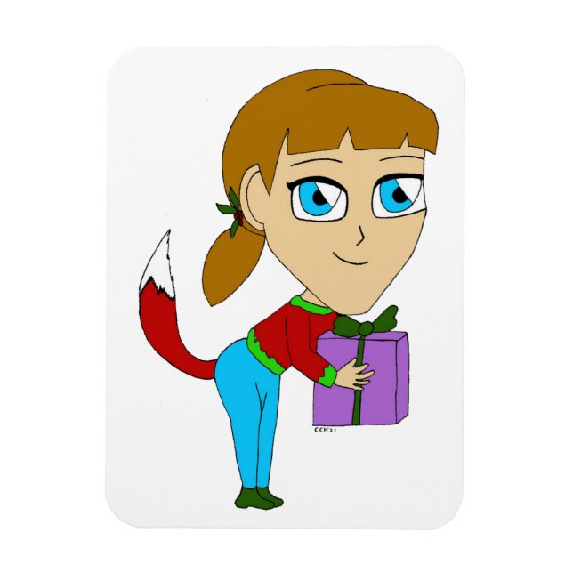 Ímã garota foxi chibi (Vertical)