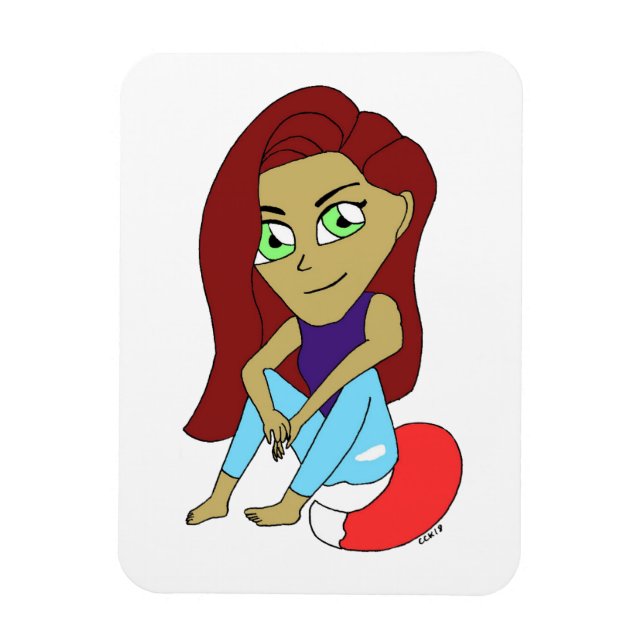 Ímã garota foxi chibi (Vertical)
