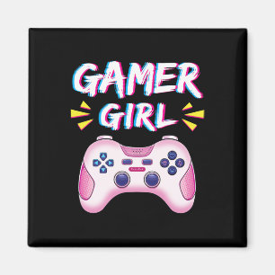 Imã Garota Gamer Controle Rosa Fofo Garota de Videogam