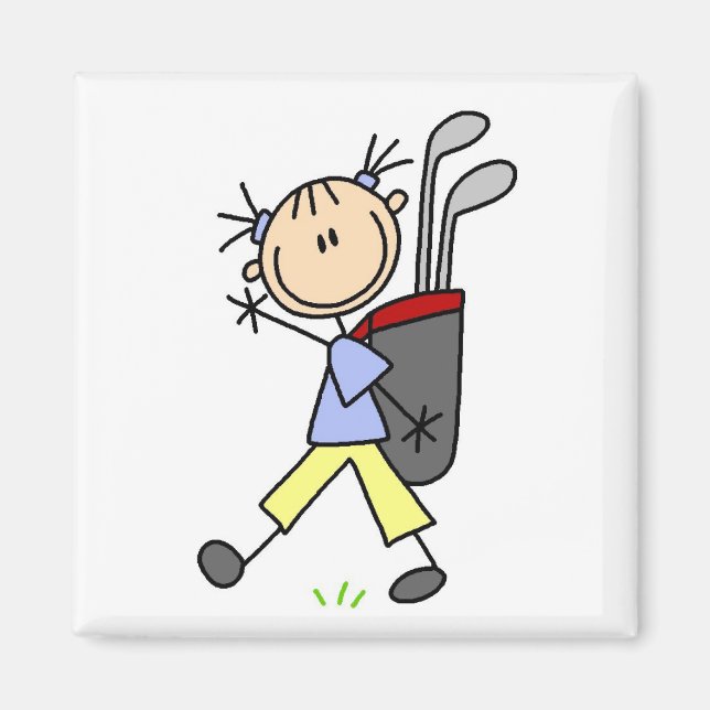 Imã Garota Golfista Com Bolsa e Tacapes (Frente)