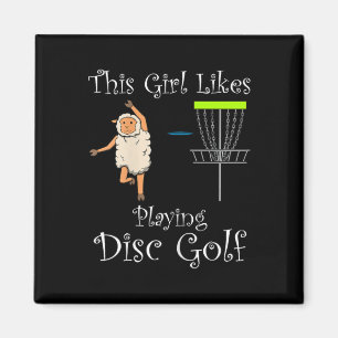 Imã Garota Gosta de Jogar Golfe de Disco Hobby Irônico