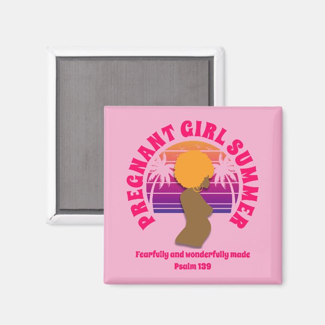 Imã Garota grávida, verão, mãe cristã personalizada (Front/Back)