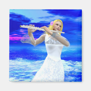 Imã Garota Jogando Flute