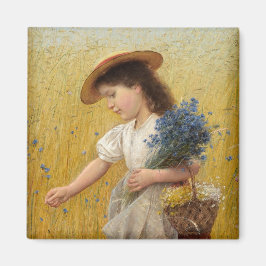 Imã Garota jovem em um campo de trigo