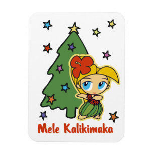 Ímã Garota loira loira de Natal Aloha