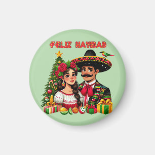 Imã garota mexicana homem árvore de natal Feliz Navida