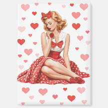 Garota Pin-Up Vintage do Dia dos Namorados Coração