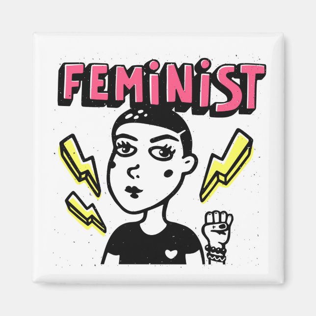 Imã Garota Pop de Arte Feminina (Frente)