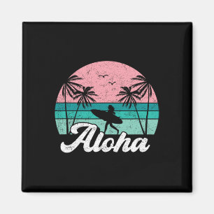 Imã Garota Surfista Aloha Havaí Surfista Havaiano Vint