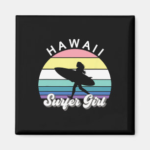 Imã Garota Surfista Havaí Vintage Surf Havaiano Surf B