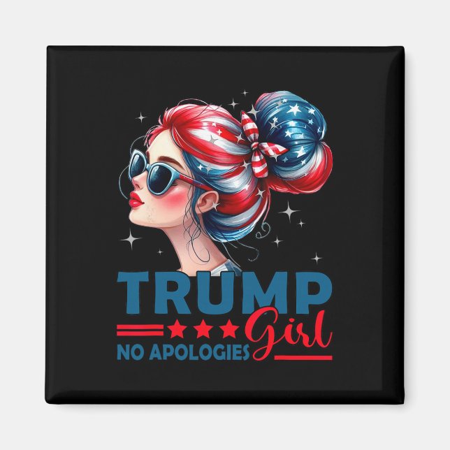 Imã Garota Trump Sem Desculpas Coque Desarrumado Solte (Frente)