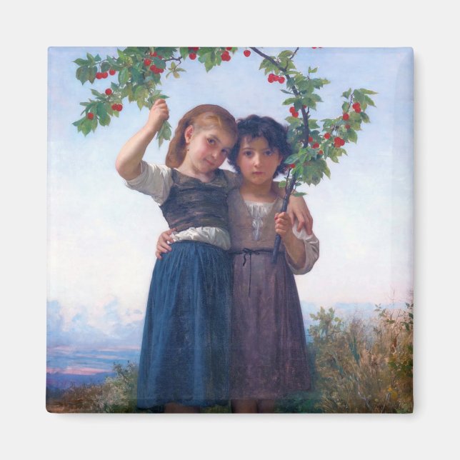 Imã Garotas com o Ramal de Cereja, Bouguereau (Frente)