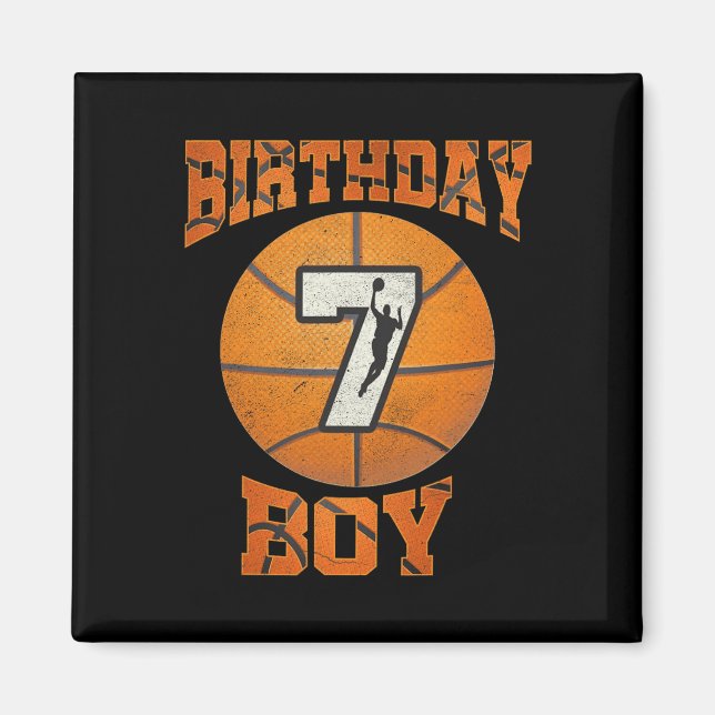 Imã Garoto 7 de Poço De Aniversário De Basquete Sete 7 (Frente)