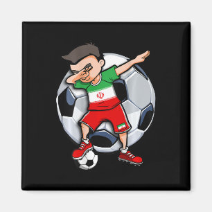 Imã Garoto de Futebol Dabbing Irã Jersey Fãs de Futebo