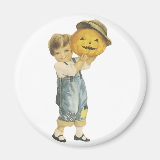 Imã Garoto de Halloween e Jack-O-Lanterna (Frente)