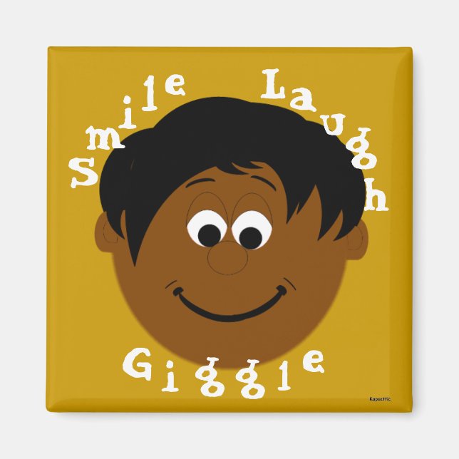 Imã Garoto Étnico Sorridente (Frente)