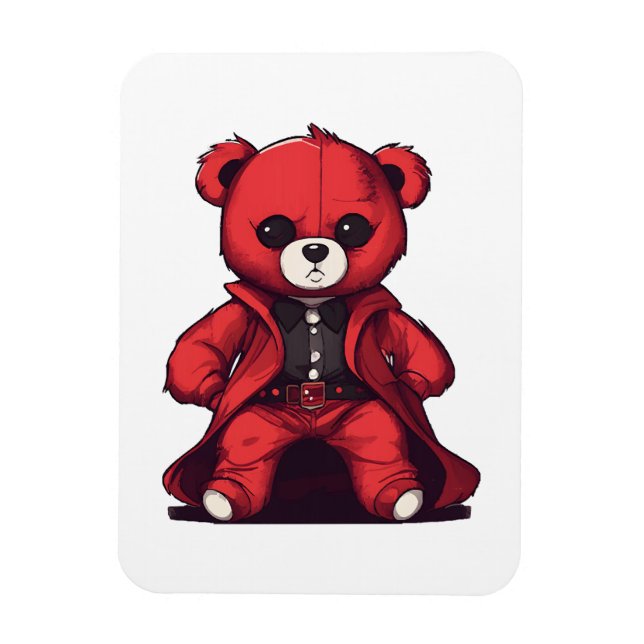 Ímã Garoto vermelho-ursinho (Vertical)