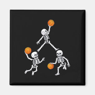 Imã Garotos De Bolhas De Halloween Skeleton Dunking