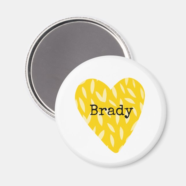 Imã Garotos do Coração Amarelo Nome Árvore Familiar Ma (Front/Back)