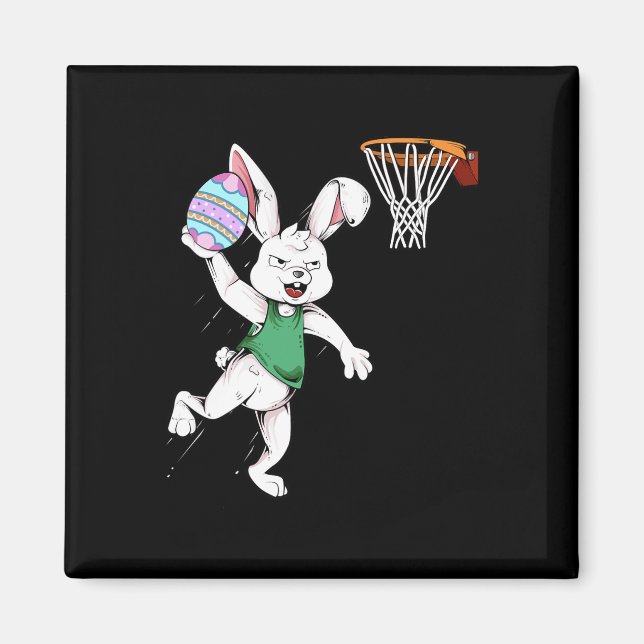 Imã Garotos felzs pascoa Bunny Dunk Basball East (Frente)