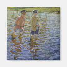 Garotos pescando no rio (Vintage Anglers)