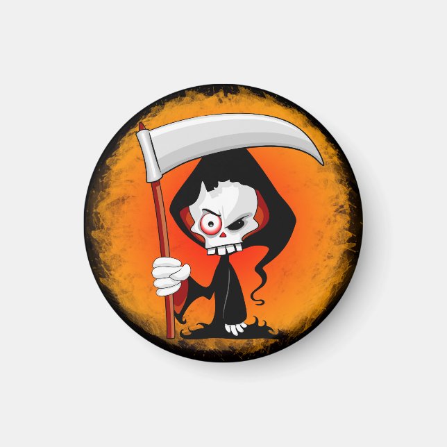 Imã Garrafa de Água de Cartoon do Grim Reaper (Frente)