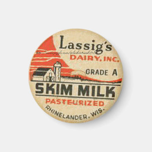 Imã Garrafa de leite Boné-1950s de Lassig.