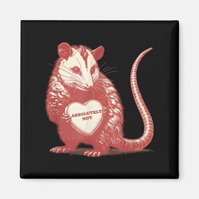 Imã Garrafa de opossum engraçado absolutamente não grá (Frente)